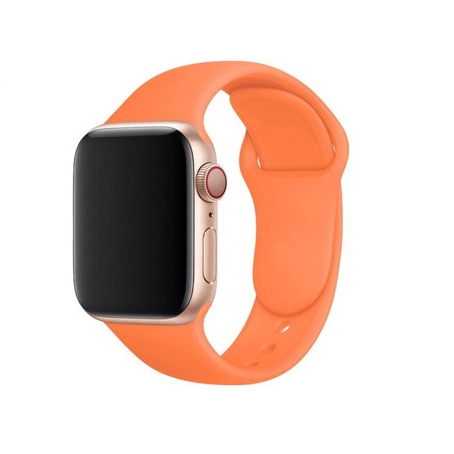 Pulseira bracelete silicone liquido Apple Watch SE 2022 44mm Laranja