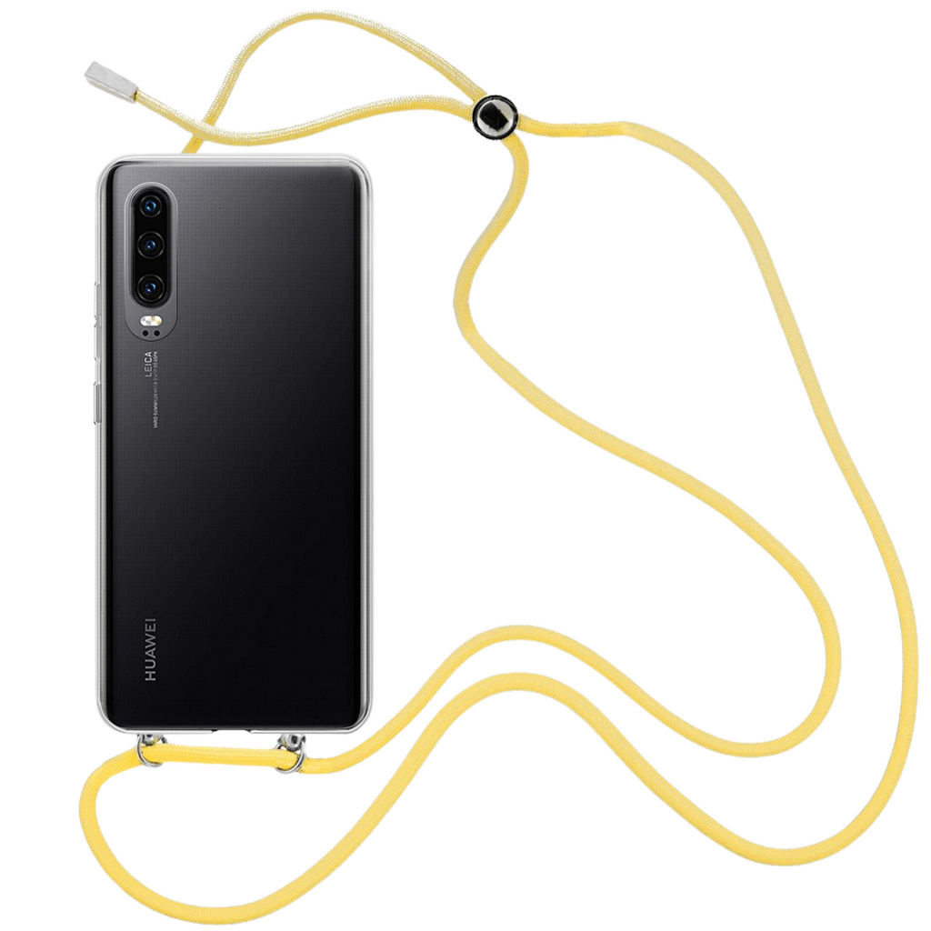 Capa cristal com fio cordão amarelo para Huawei P30