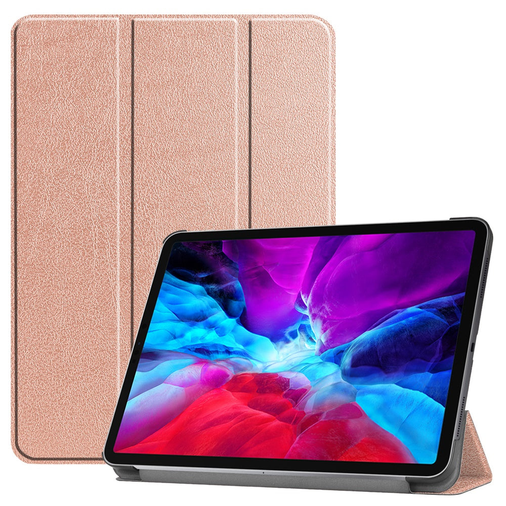 Capa book Cover Folio com Smart Sleep iPad Pro 12.9 2020 A2069 - Rosa