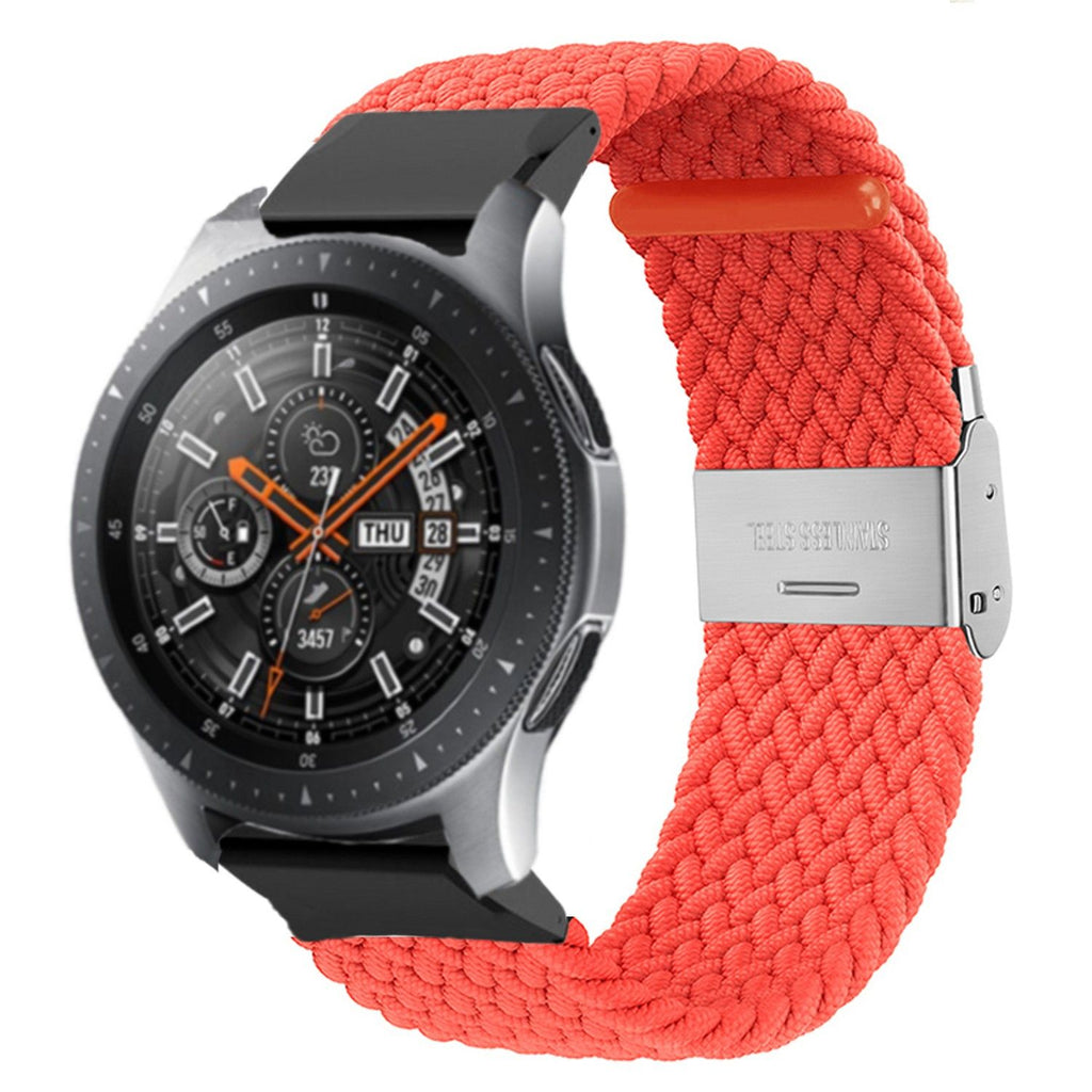 Bracelete entrançada Solo loop ajustável para Garmin tactix Delta - Solar Edition with Ballistics Laranja