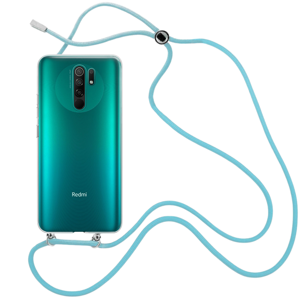 Capa cristal com fio cordão azul para Xiaomi Redmi 9