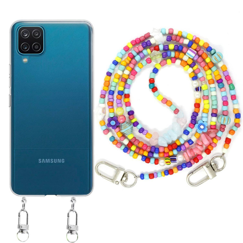 Capa cristal com fio miçanga colorful para Samsung Galaxy M12