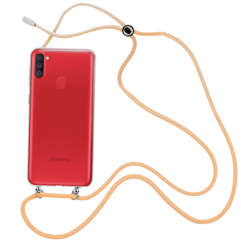 Capa cristal com fio cordão laranja para Samsung Galaxy A11