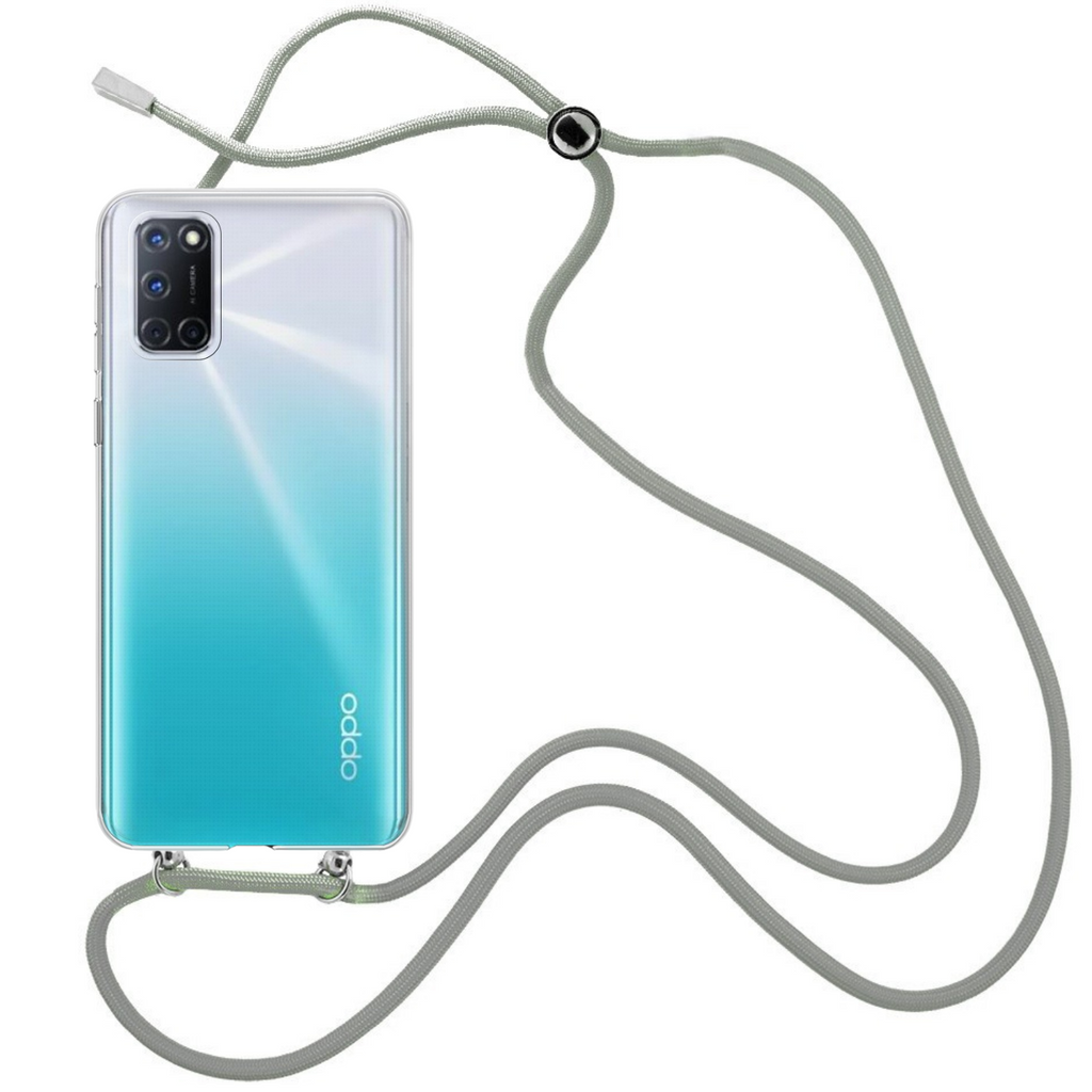 Capa cristal com fio cordão cinza para Oppo A52