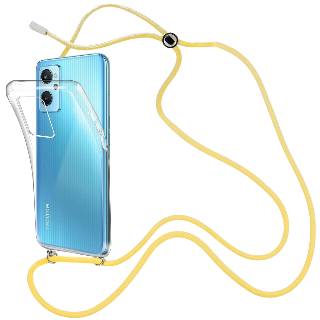 Capa cristal com fio cordão amarelo para Oppo A76