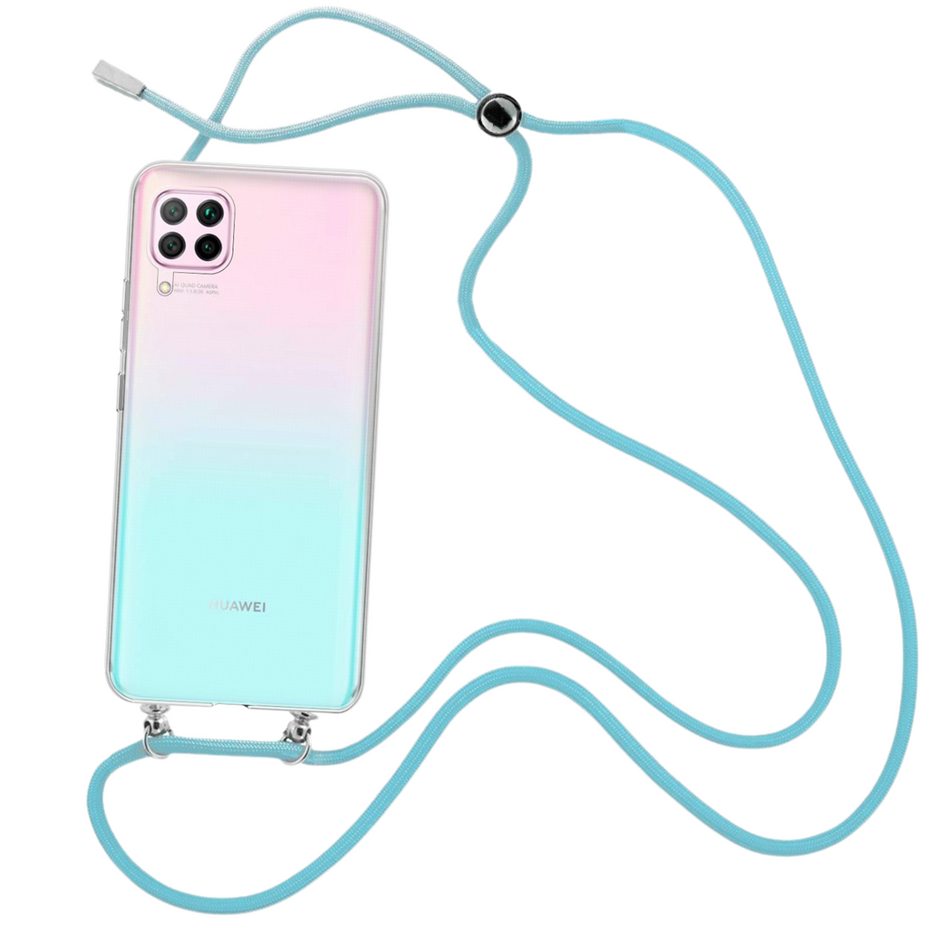 Capa cristal com fio cordão azul para Huawei Nova 6 SE