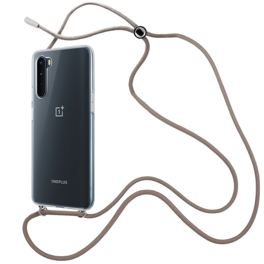 Capa cristal com fio cordão castanho para Oneplus Nord