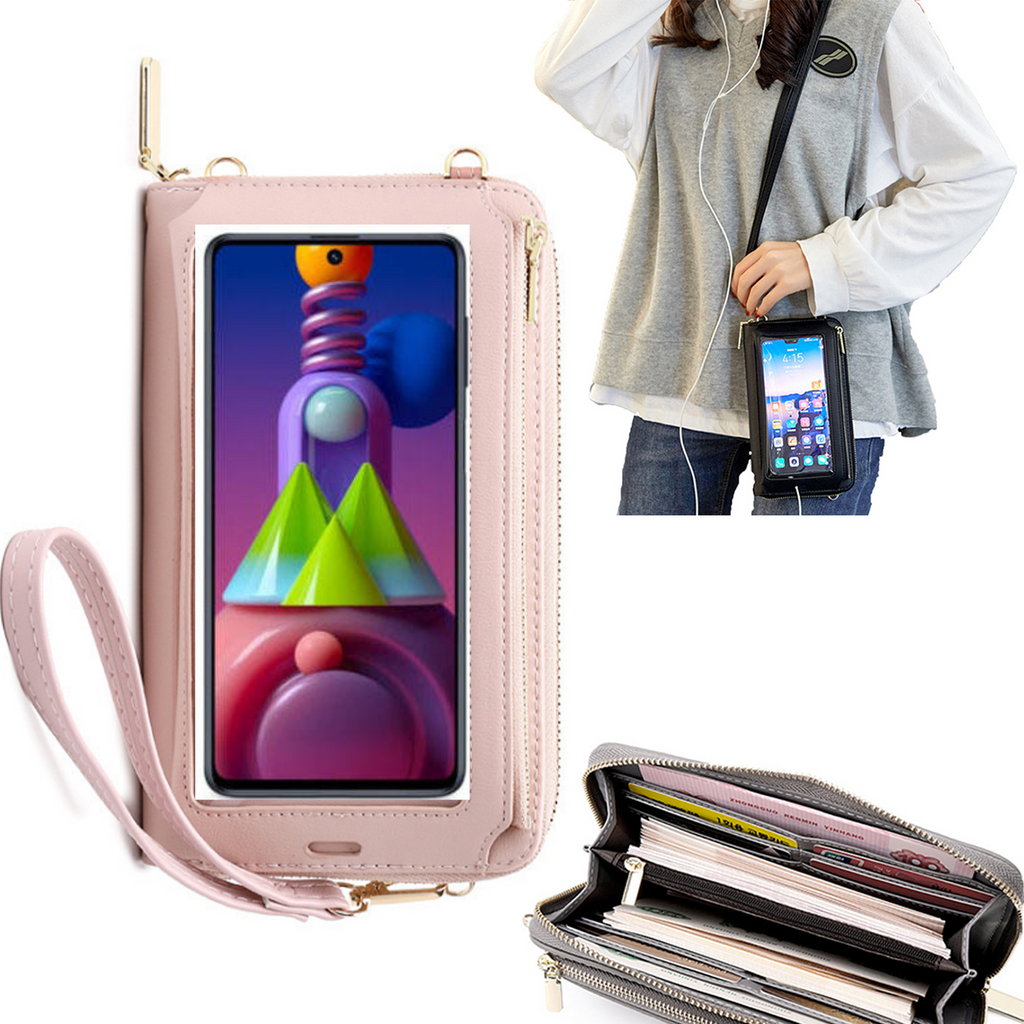Bolsa Mala tira-colo com função touch ecrã Samsung M51 Rosa