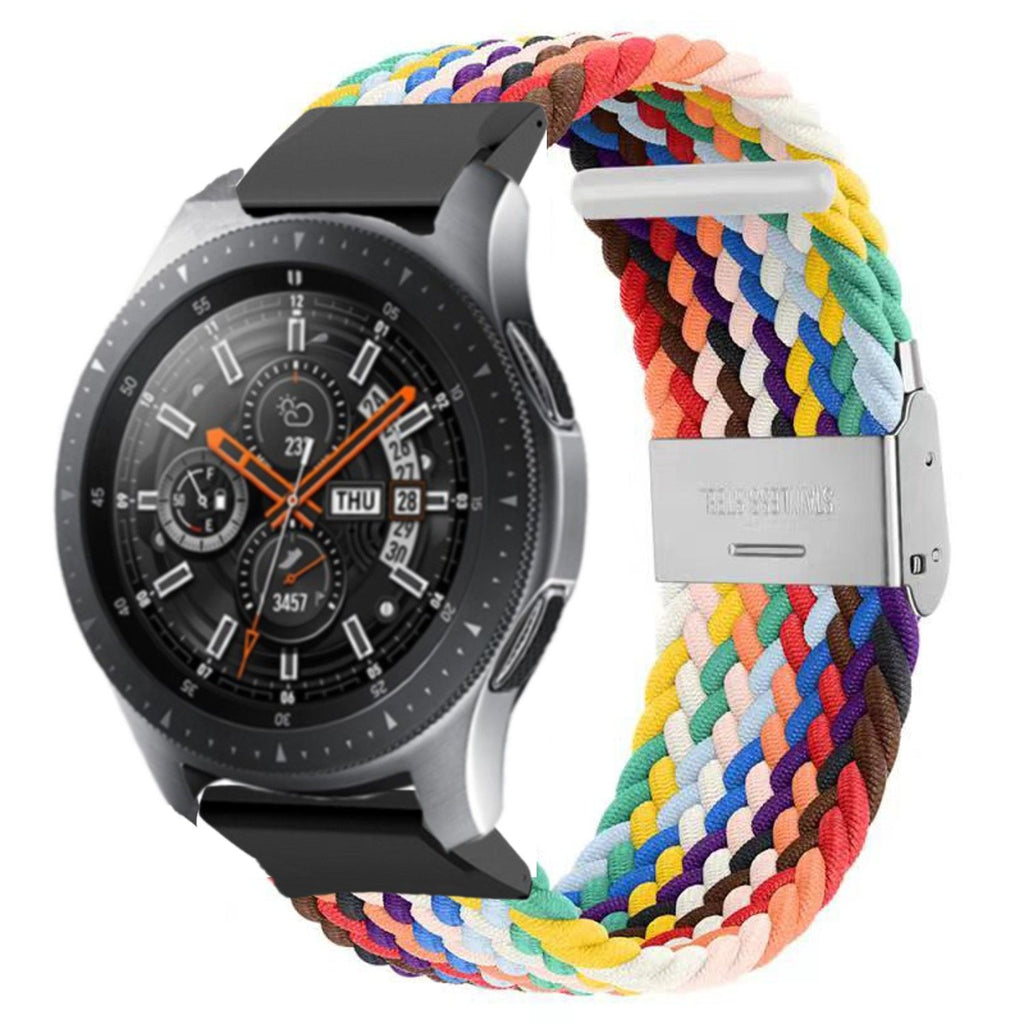 Bracelete entrançada Solo loop ajustável para Garmin MARQ Athlete Rainbow