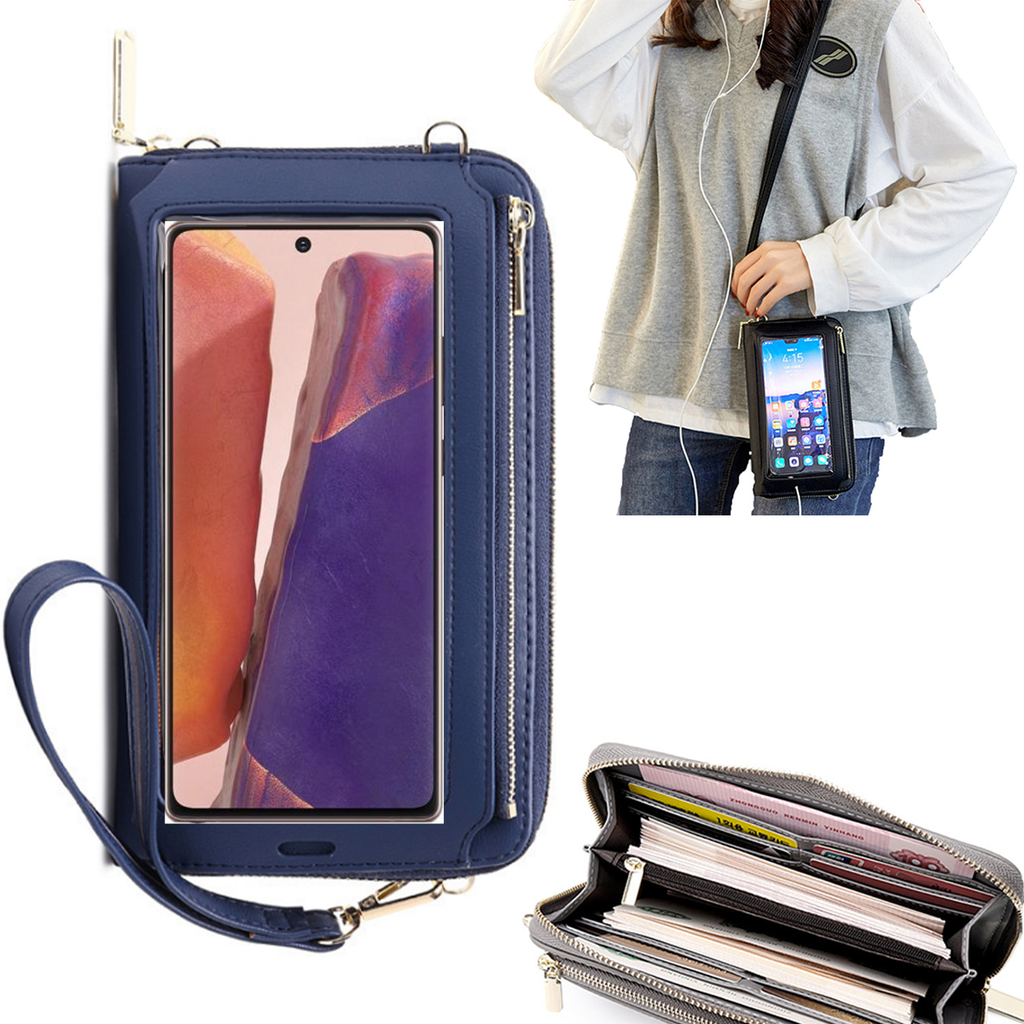 Bolsa Mala tira-colo com função touch ecrã Samsung Note 20 Azul claro