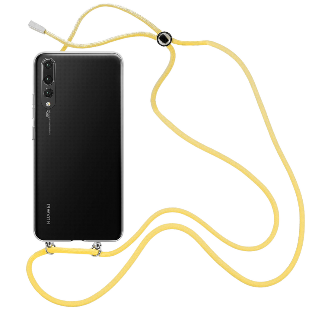 Capa cristal com fio cordão amarelo para Huawei P20 Pro