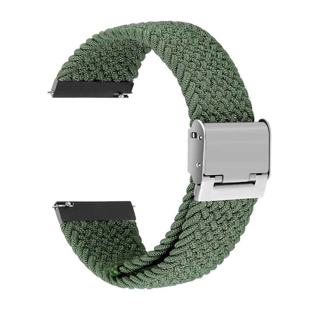 Bracelete entrançada Solo loop ajustável para Garmin Forerunner 255S Music Verde
