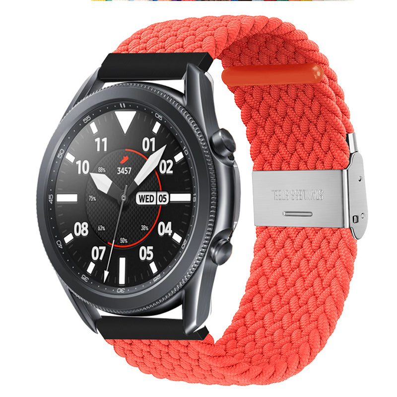 Bracelete entrançada Solo loop ajustável Samsung Galaxy Watch Active 2 Electric Orange-#31