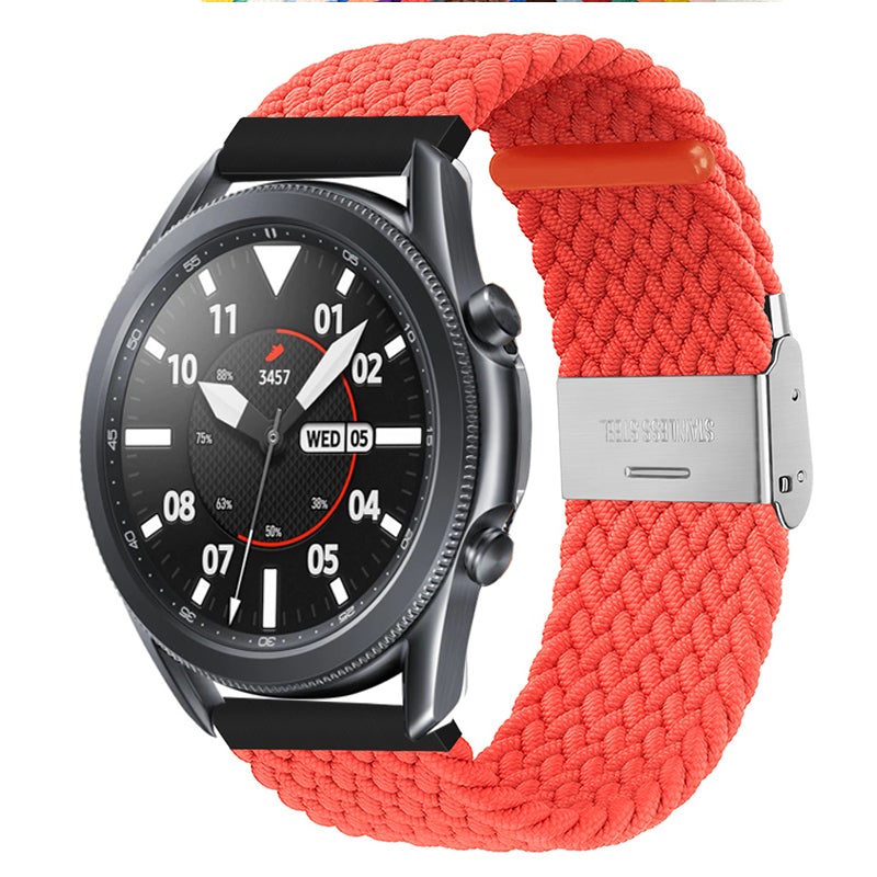 Bracelete entrançada Solo loop ajustável Samsung Galaxy Watch 3 45mm Electric Orange-#31