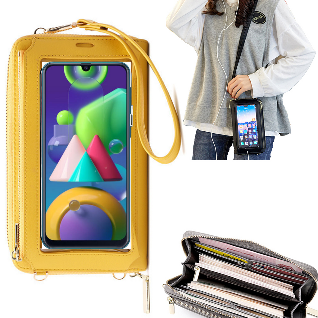 Bolsa Mala tira-colo com função touch ecrã Samsung M21 Amarelo