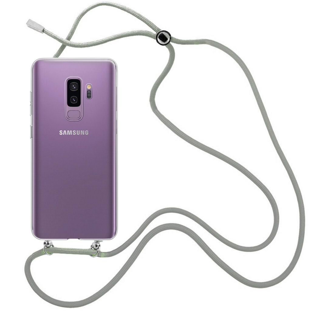 Capa cristal com fio cordão cinza para Samsung Galaxy S9 Plus