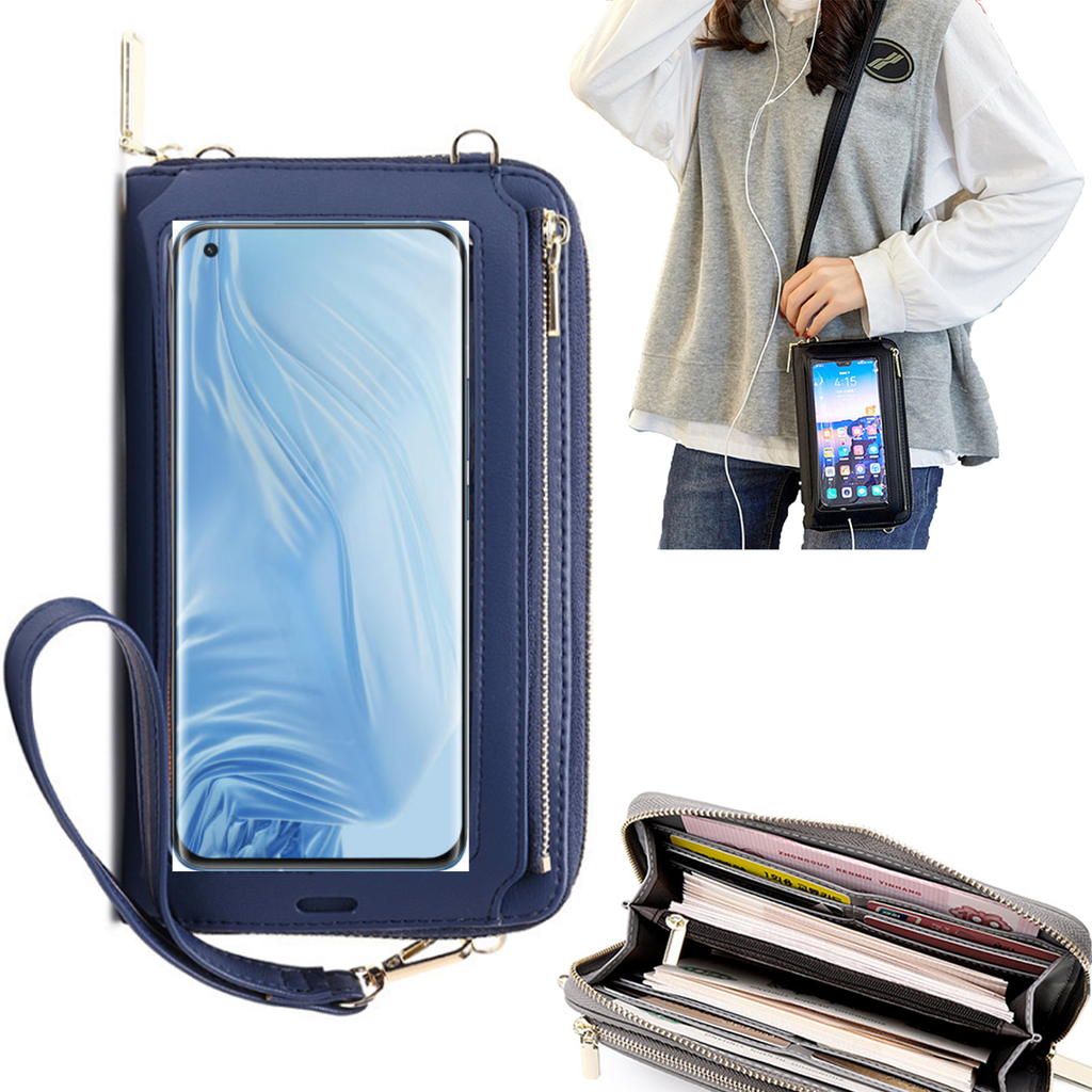 Bolsa Mala tira-colo com função touch ecrã Xiaomi Mi 11 Ultra Azul claro