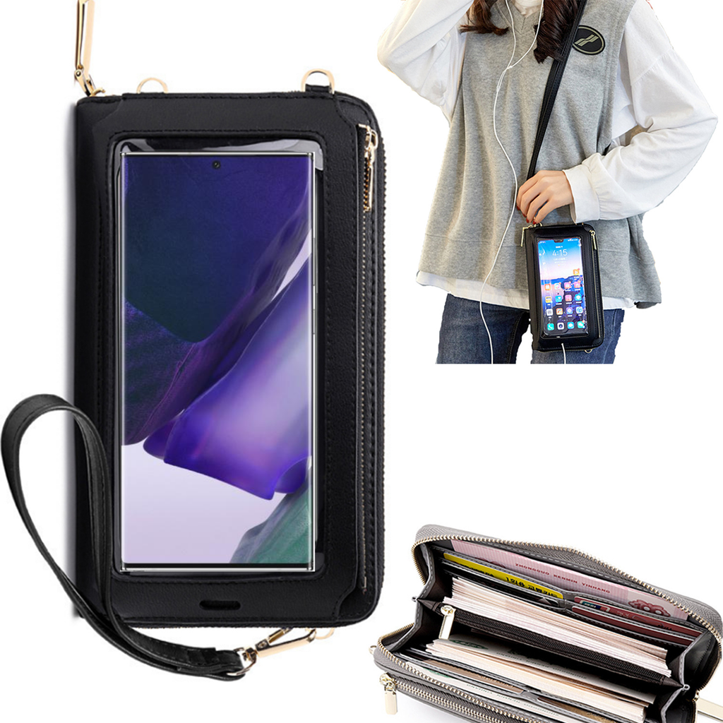 Bolsa Mala tira-colo com função touch ecrã Samsung Note 20 Ultra Preto