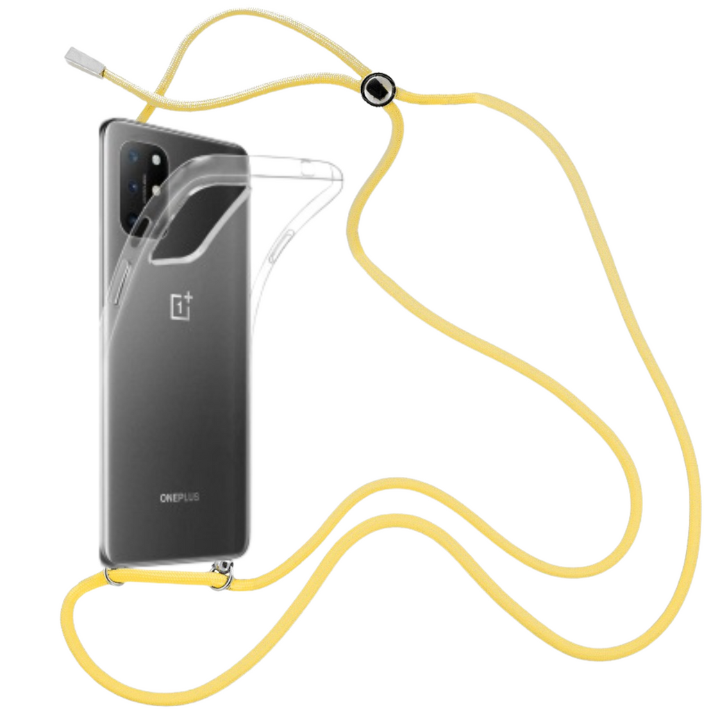 Capa cristal com fio cordão amarelo para Oneplus 8T