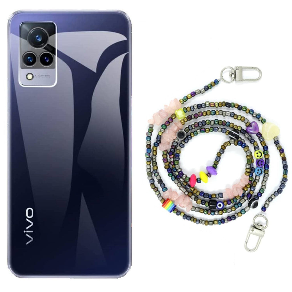 Capa cristal com fio miçanga smile para Vivo V21