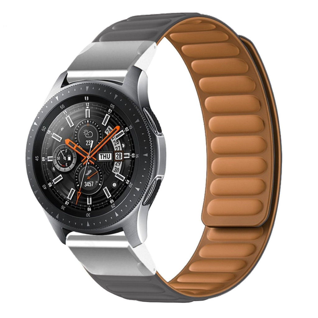 Pulseira Bracelete de elos magnéticos para Garmin fenix 6 Edição Pro Solar Cinza