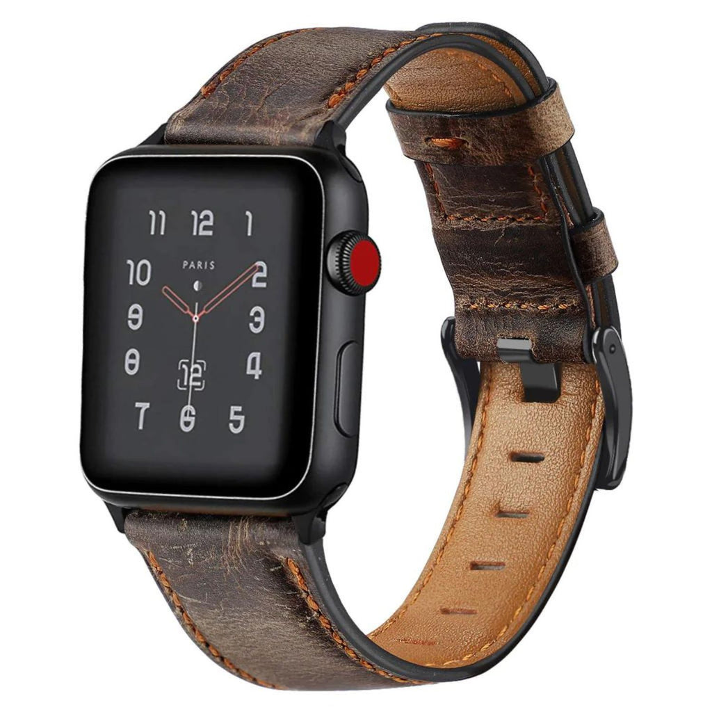 Bracelete em pele Vintage leather para Apple Watch SE 2022 40mm Castanho