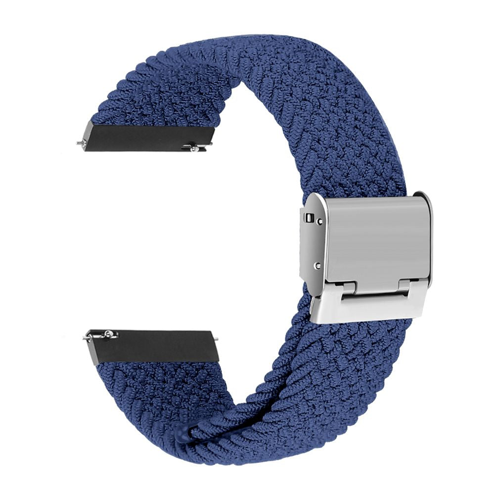 Bracelete entrançada Solo loop ajustável para Garmin Forerunner 255S Music Azul