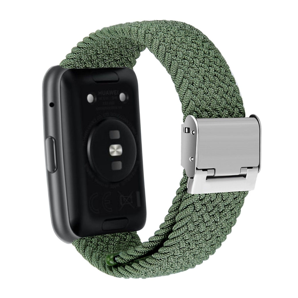 Bracelete entrançada Solo loop ajustável para Huawei Watch Fit 2 Verde