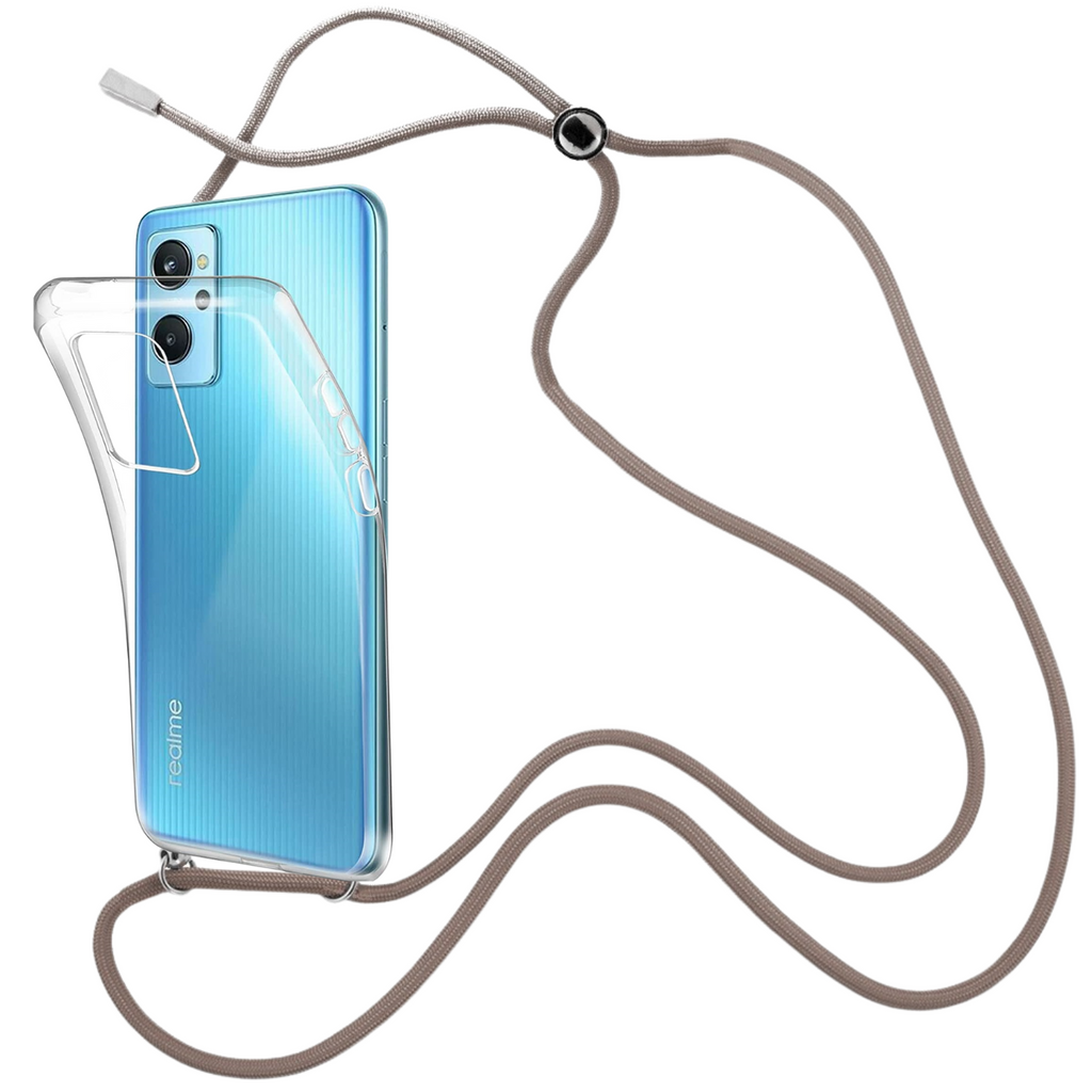 Capa cristal com fio cordão castanho para Oppo A96