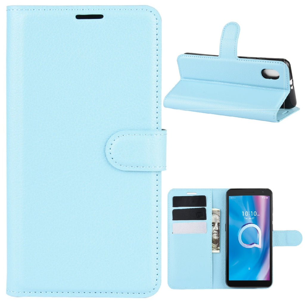 Capa carteira tipo Livro com porta cartões ALCATEL 1B 2020 Light Blue