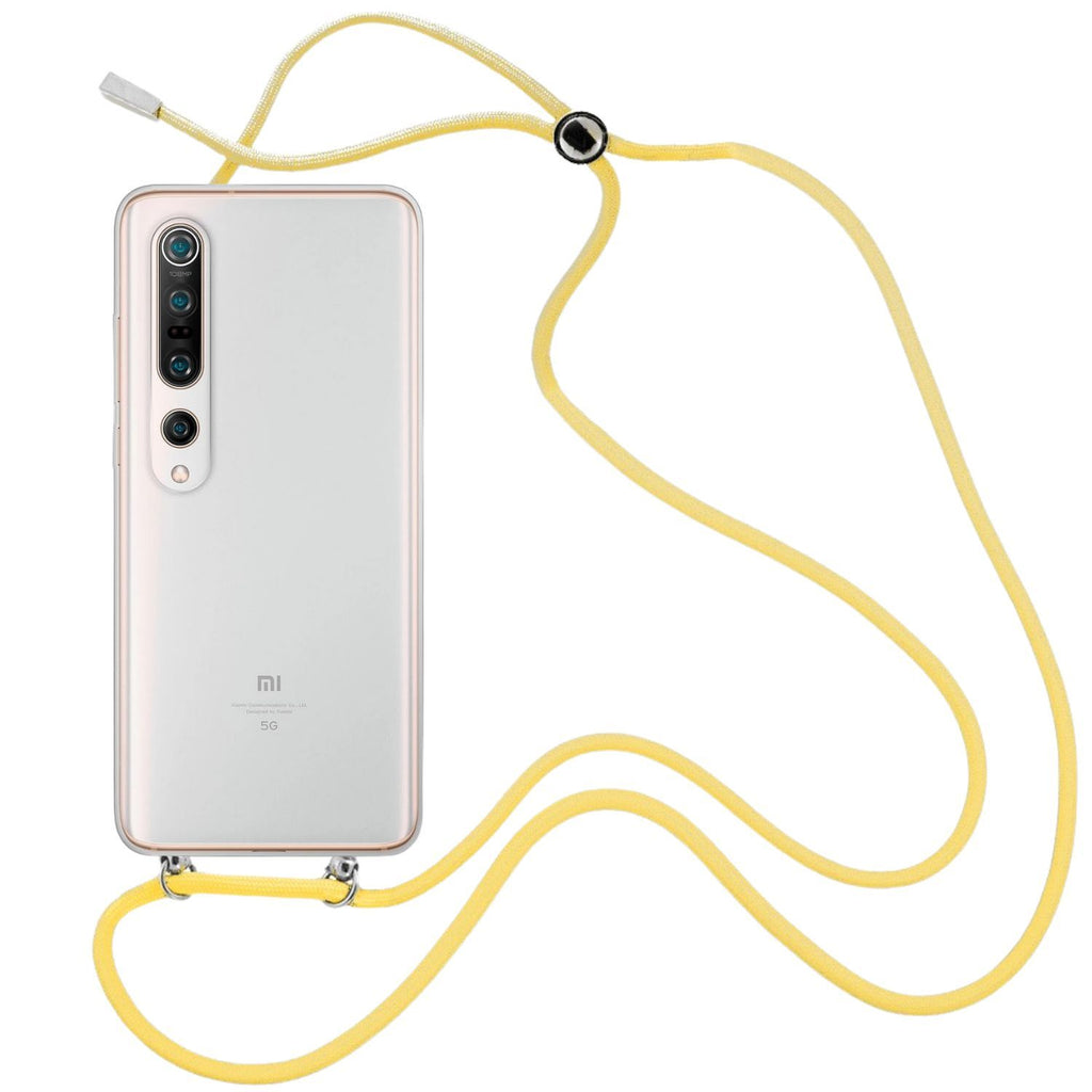 Capa cristal com fio cordão amarelo para Xiaomi Mi 10 Pro