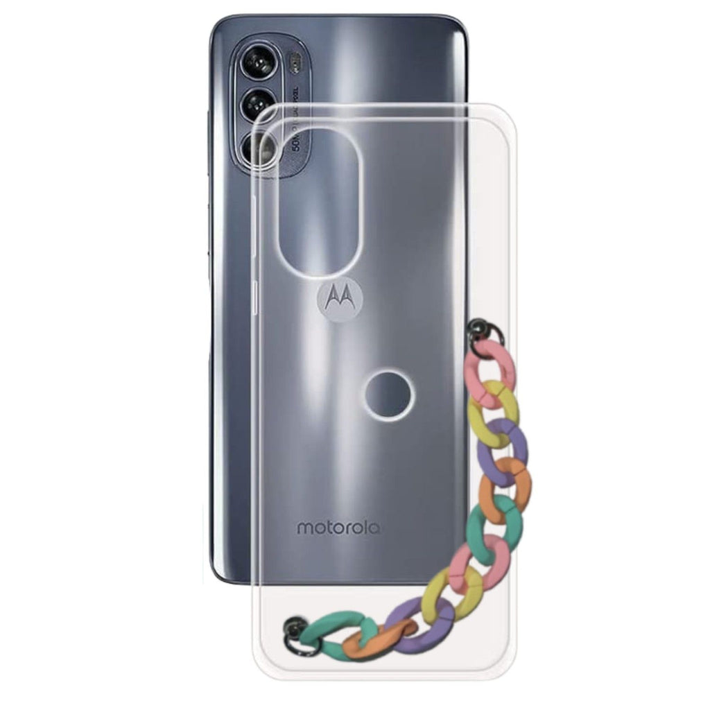 Capa cristal com suporte rainbow para Motorola Moto G62 5G