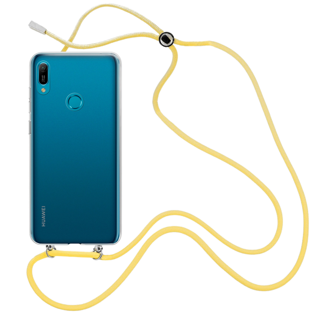 Capa cristal com fio cordão amarelo para Huawei Y9