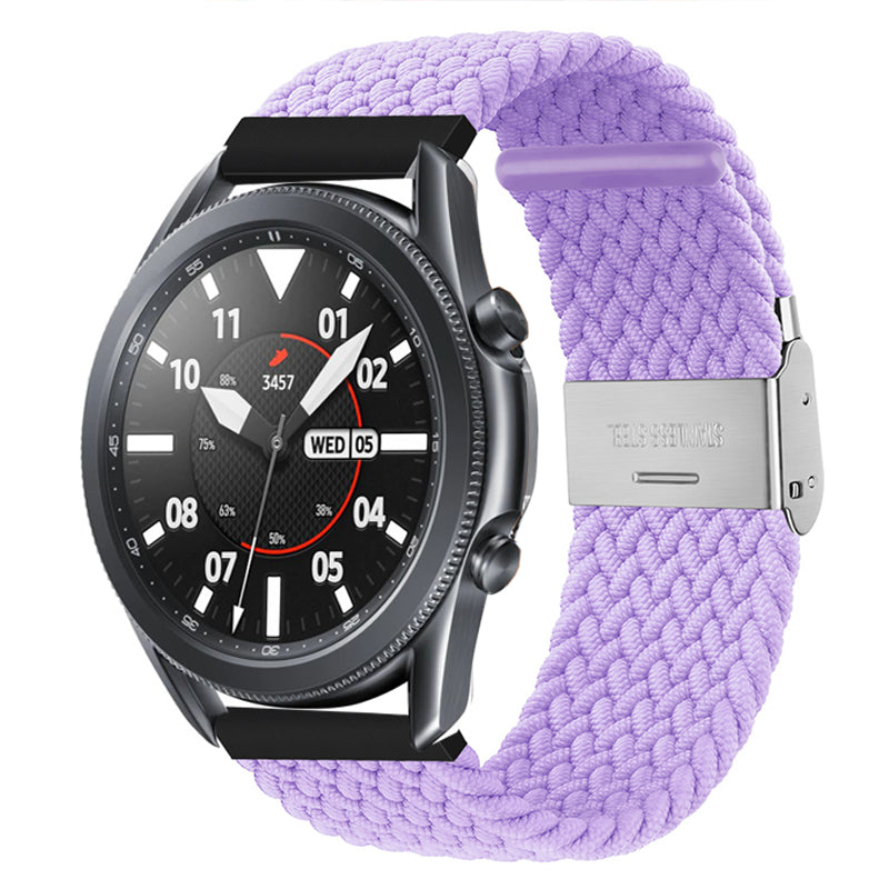 Bracelete entrançada Solo loop ajustável Samsung Galaxy Watch 3 bluetooth 41mm roxo claro-#27