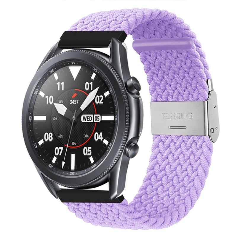 Bracelete entrançada Solo loop ajustável Samsung Galaxy Watch 3 45mm roxo claro-#27