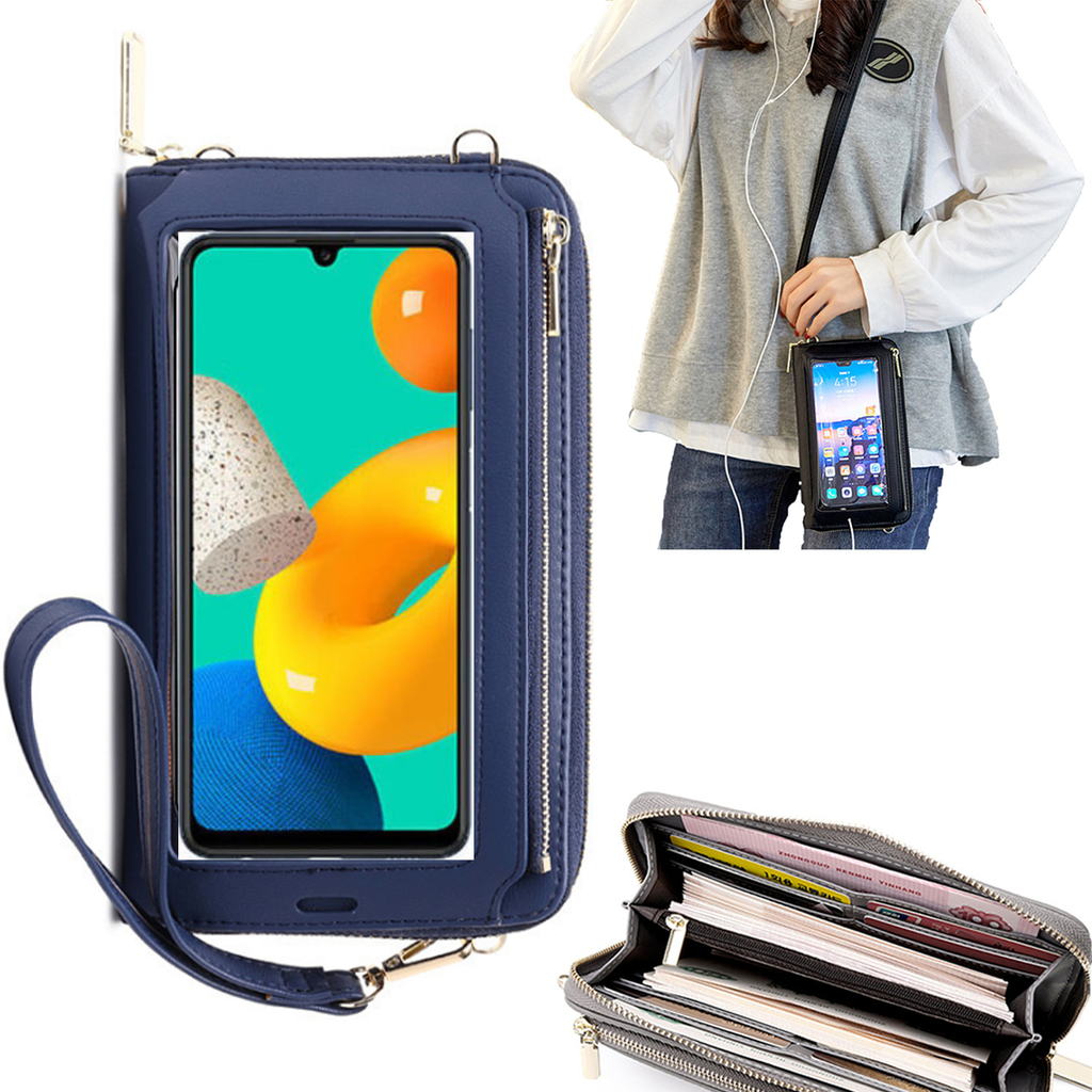 Bolsa Mala tira-colo com função touch ecrã Samsung M32 Azul claro