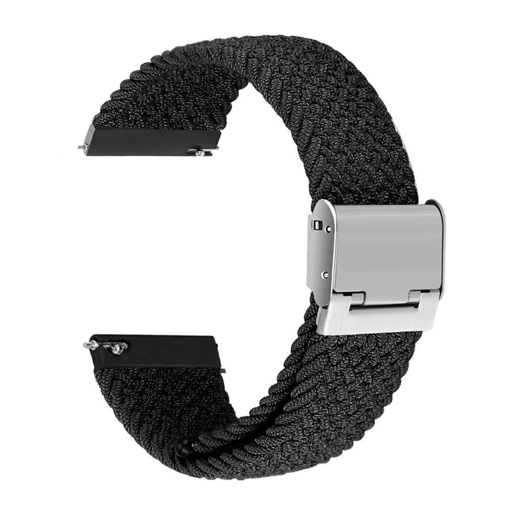 Bracelete entrançada Solo loop ajustável para Garmin vivomove 3S Preto