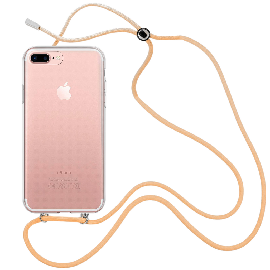 Capa cristal com fio cordão laranja para iPhone 8 Plus