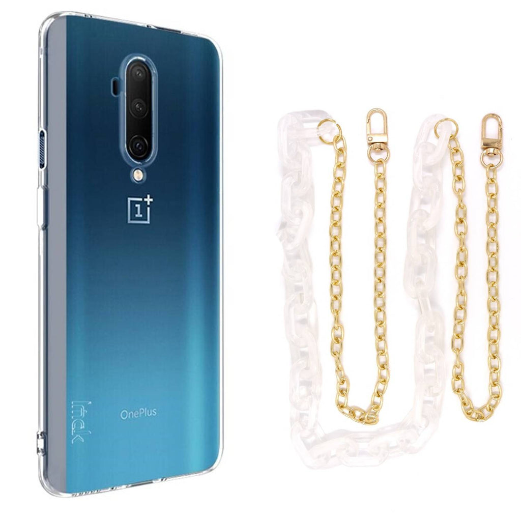 Capa cristal com cordão corrente branco para Oneplus 7T Pro