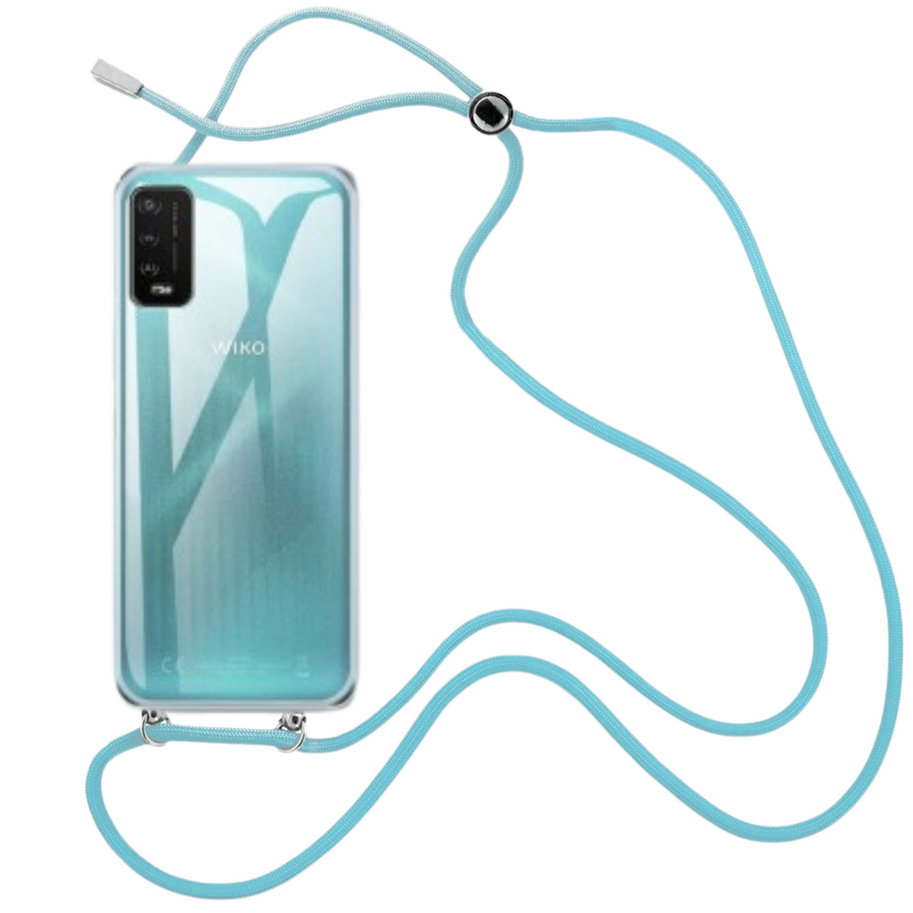 Capa cristal com fio cordão azul para Wiko U10