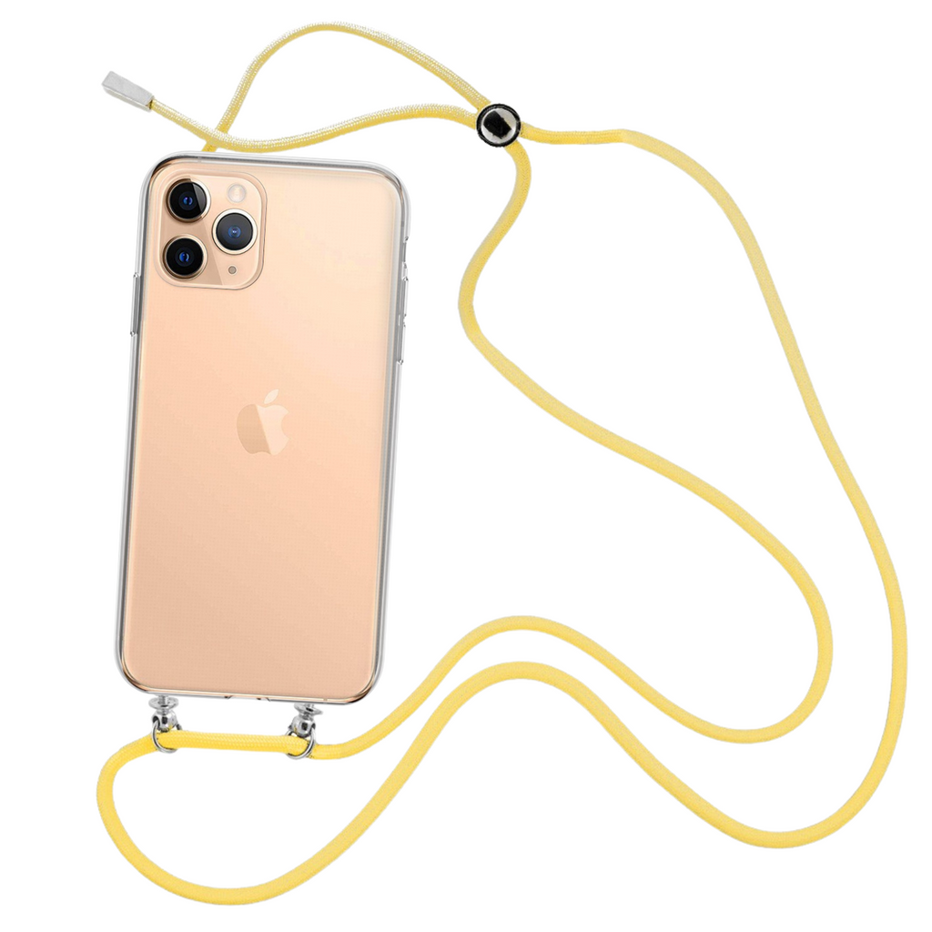 Capa cristal com fio cordão amarelo para iPhone 11 Pro