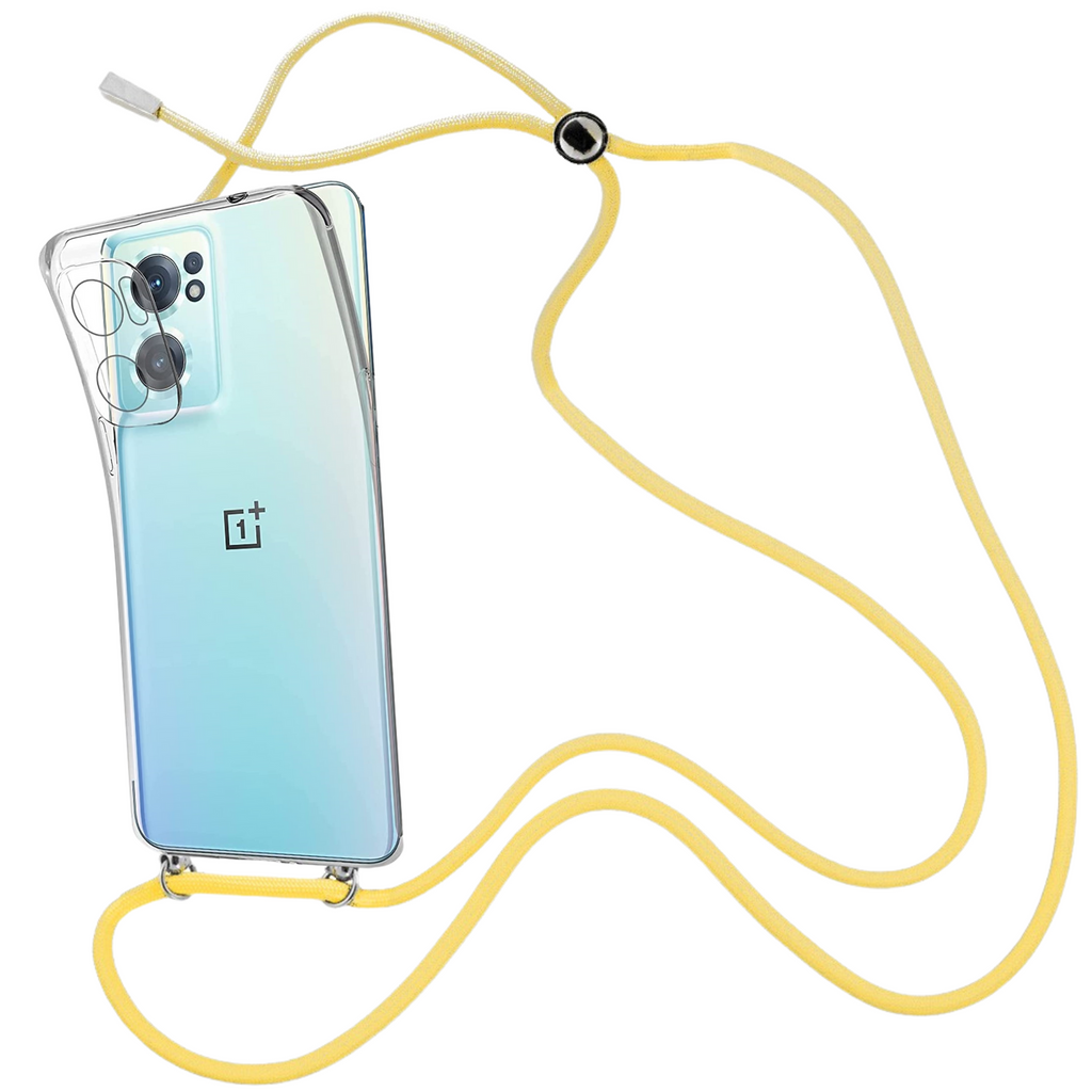 Capa cristal com fio cordão amarelo para Oneplus Nord CE 2 5G