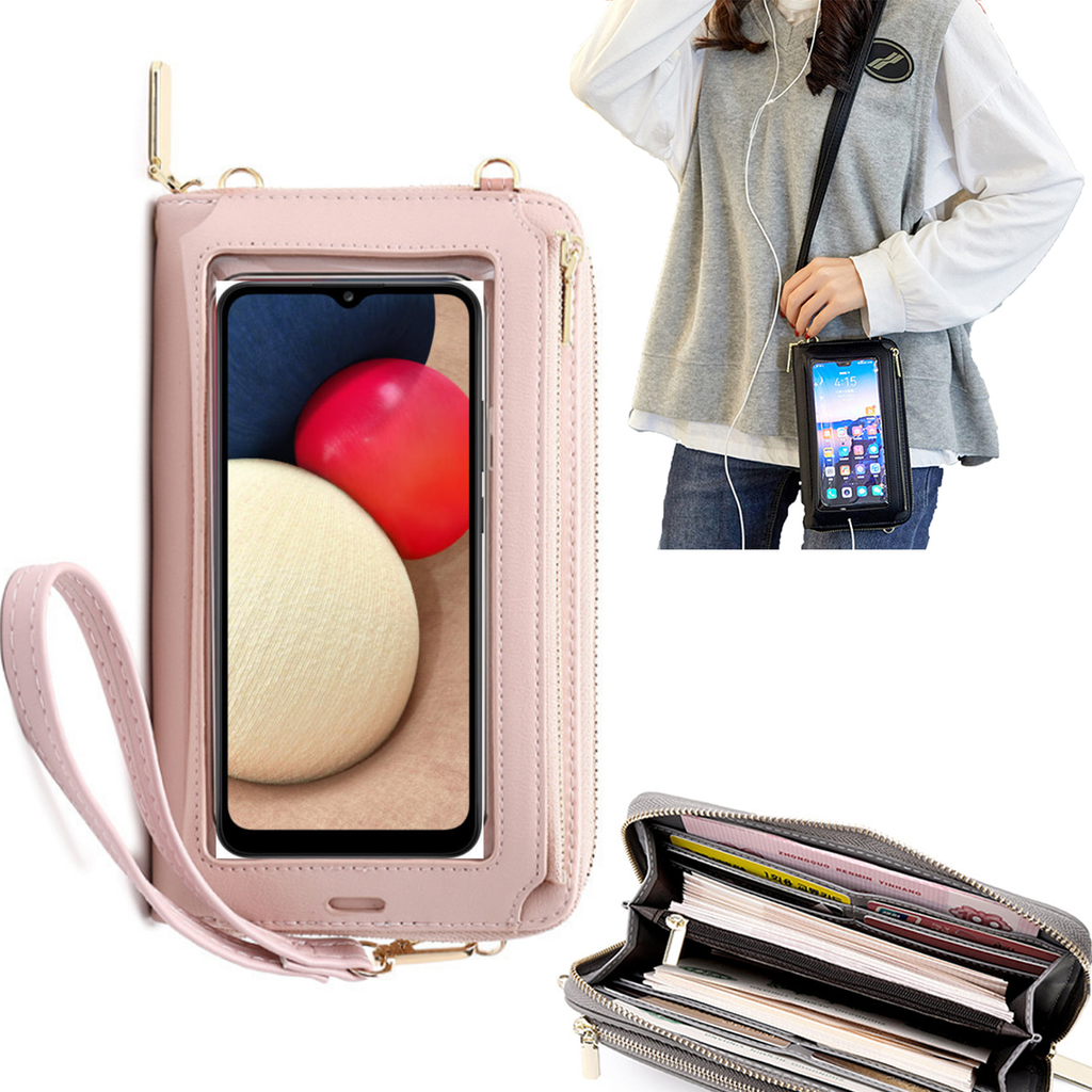 Bolsa Mala tira-colo com função touch ecrã Samsung M12 Rosa