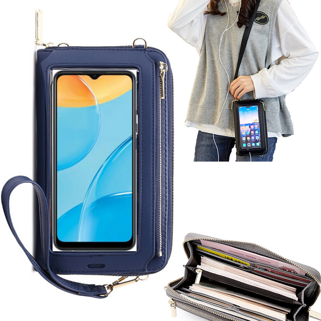 Bolsa Mala tira-colo com função touch ecrã Oppo A16 Azul claro