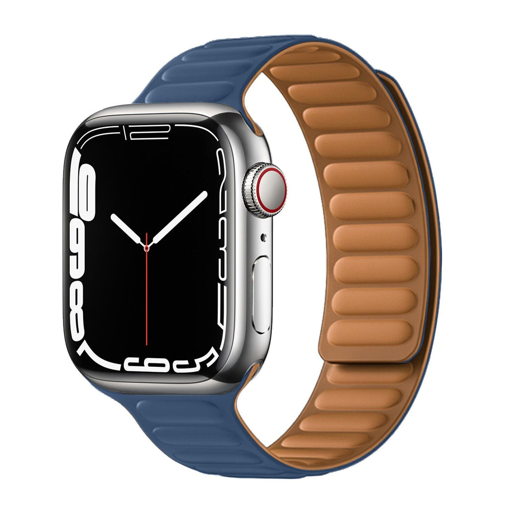 Pulseira Bracelete de elos magnéticos para Apple Watch SE 2022 44mm Azul