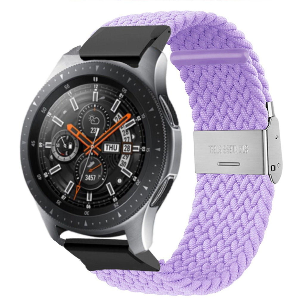 Bracelete entrançada Solo loop ajustável para Garmin fenix 6 Roxo