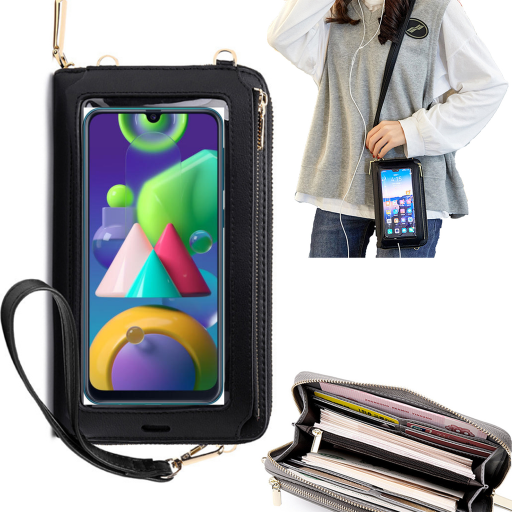 Bolsa Mala tira-colo com função touch ecrã Samsung M21 Preto