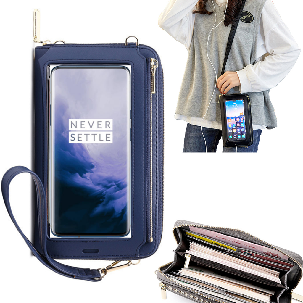 Bolsa Mala tira-colo com função touch ecrã OnePlus 7 Pro Azul claro