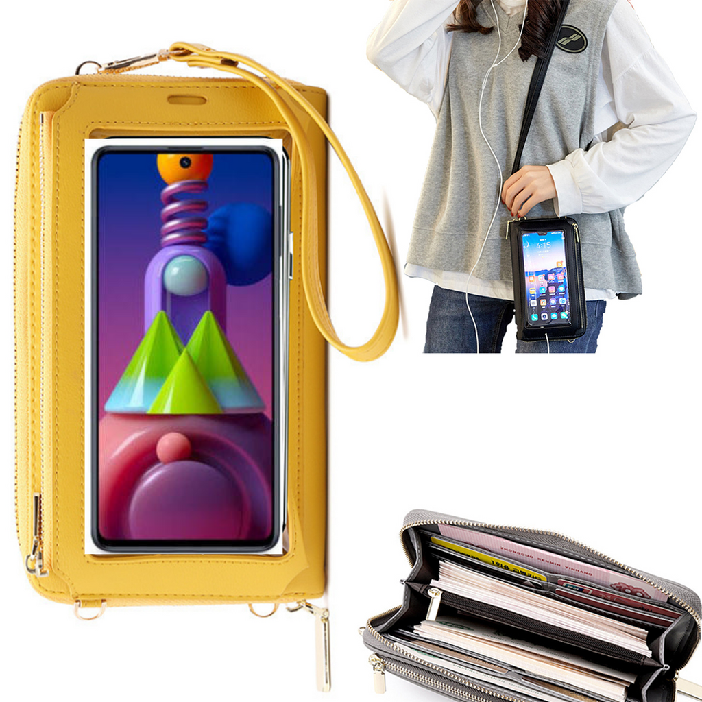 Bolsa Mala tira-colo com função touch ecrã Samsung M51 Amarelo