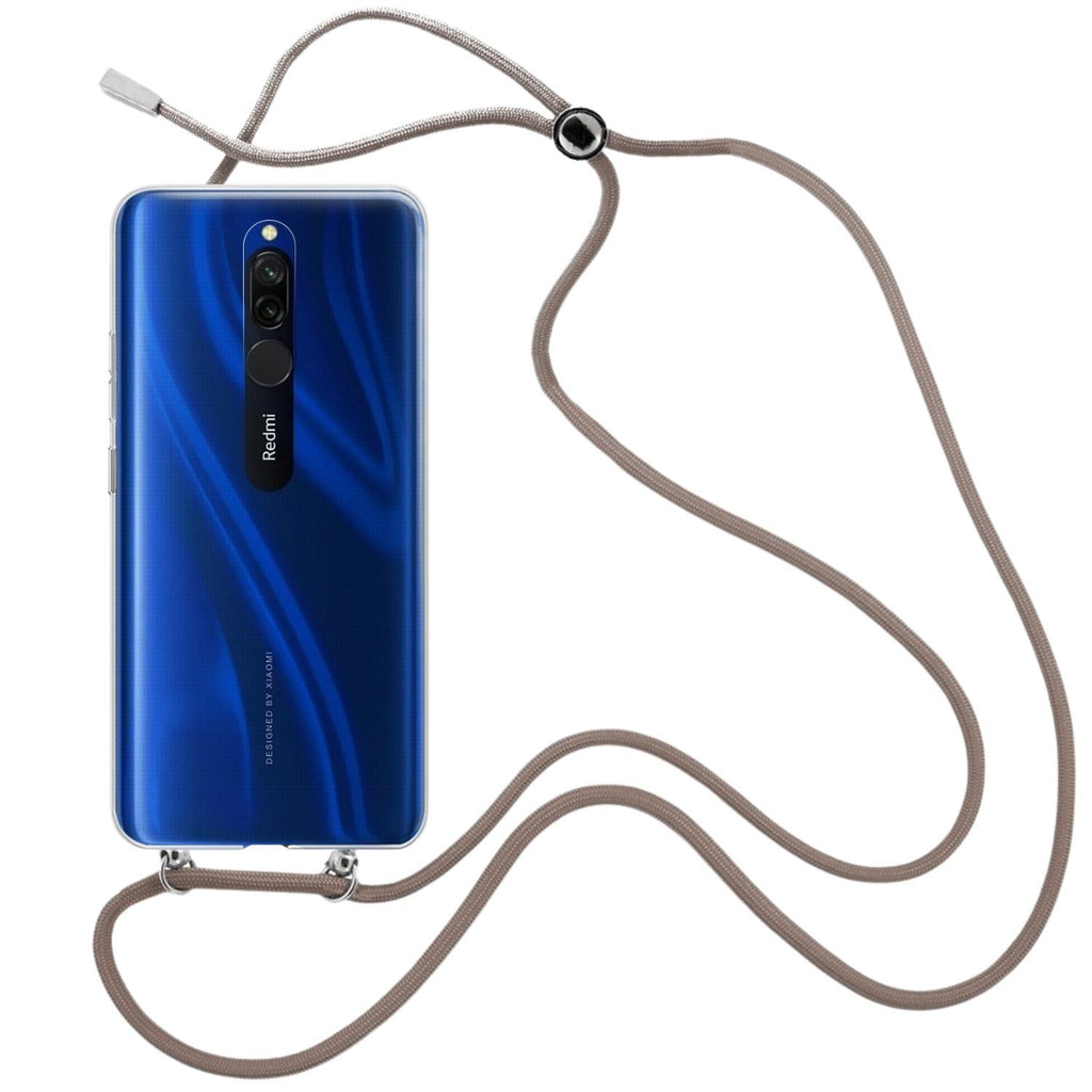 Capa cristal com fio cordão castanho para Xiaomi Redmi 8